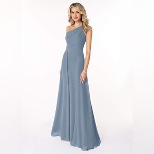 Azazie One-Shoulder Blue Bridesmaid Dress